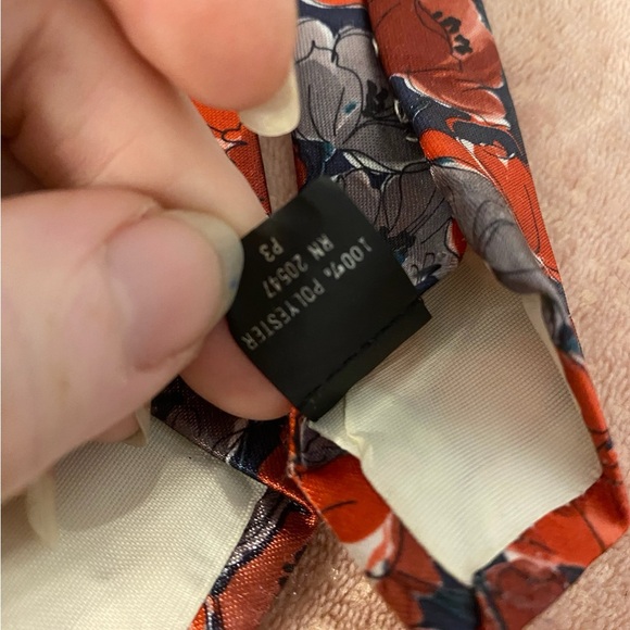 Floral Men's Tie - Red, Gray, and Blue - Picture 8 of 8